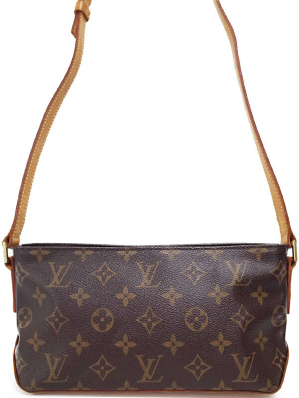 Louis Vuitton Monogram Trotteur Shoulder Bag Canvas Leather Brown